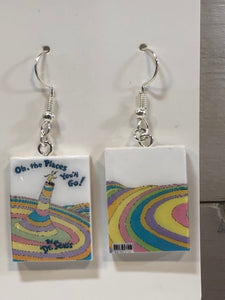 Oh the Places You’ll Go Book Earrings