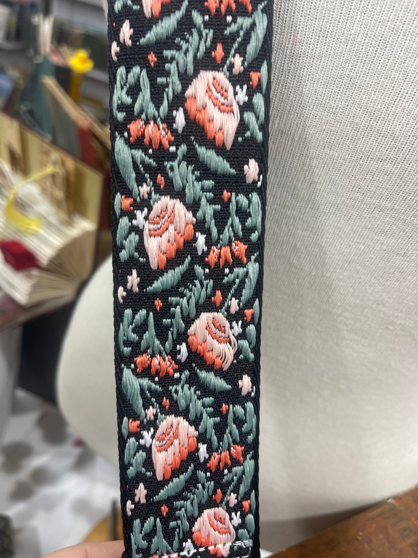 Embroidered Floral Book Carrier