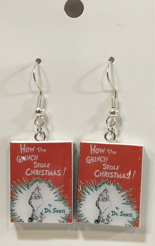 How the Grinch Stole Christmas Book Earrings